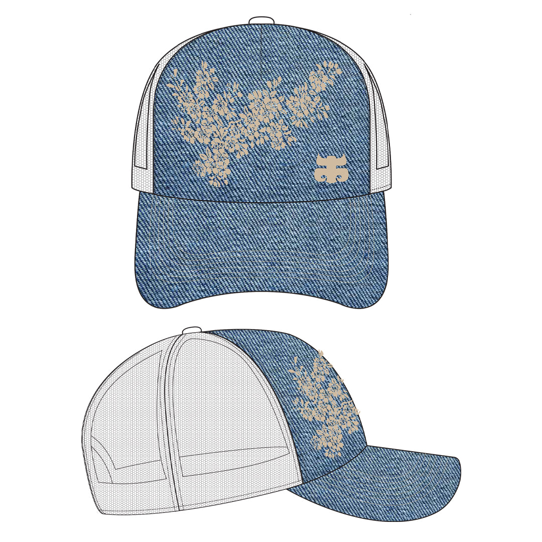 IPATH TRUCKER HAT VINTAGE FLOWER